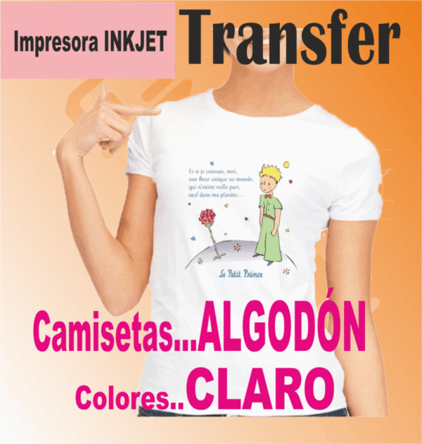 Papel  Transfer Camiseta Algodón CLARO...